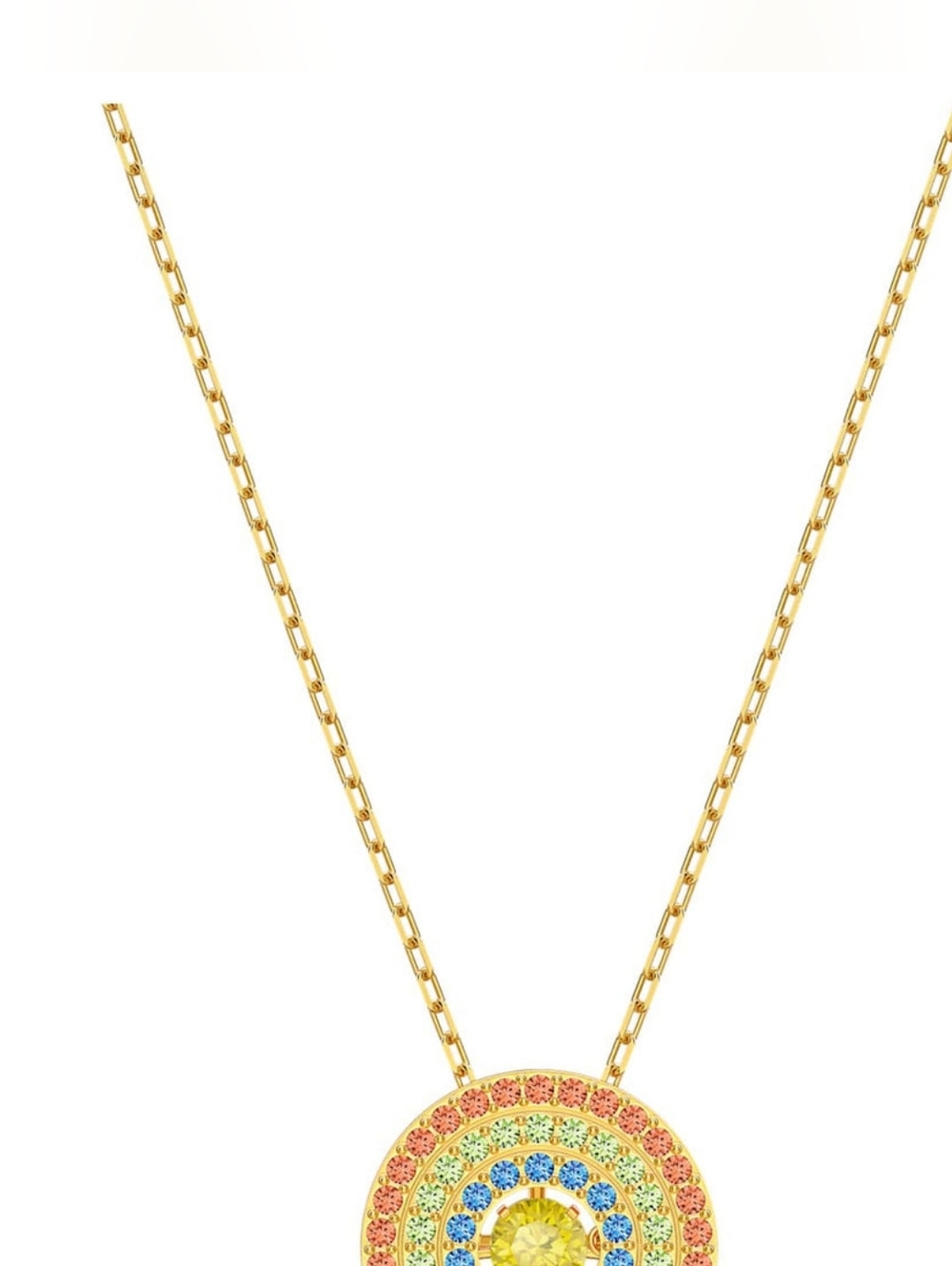 Swarovski Crystal Sparkling Dance Rainbow Necklace, Gold-Tone Plated